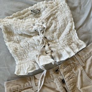 American Eagle Riffled Corset Crop Top